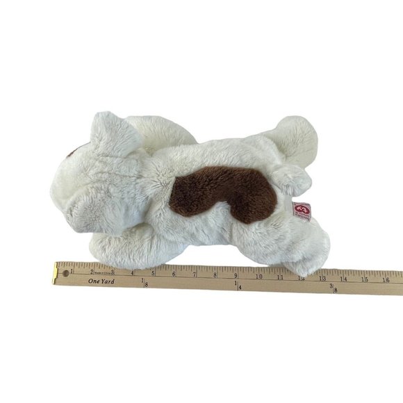 Ty Beanie Buddies Butch Bull Terrier 2002 Puppy Dog Plush 14" Laying White Brown - Picture 5 of 6